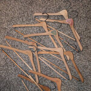 Vintage Wooden Hangers Set of 10